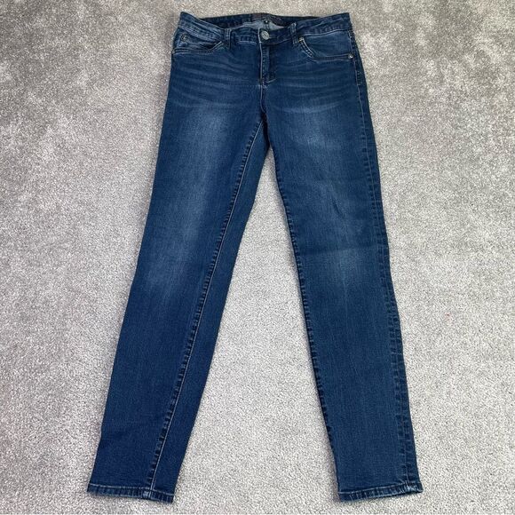 Kut From The Kloth Jeans Women’s 8 Blue Skinny Mid-Rise Dark Denim Stretch - Picture 1 of 12